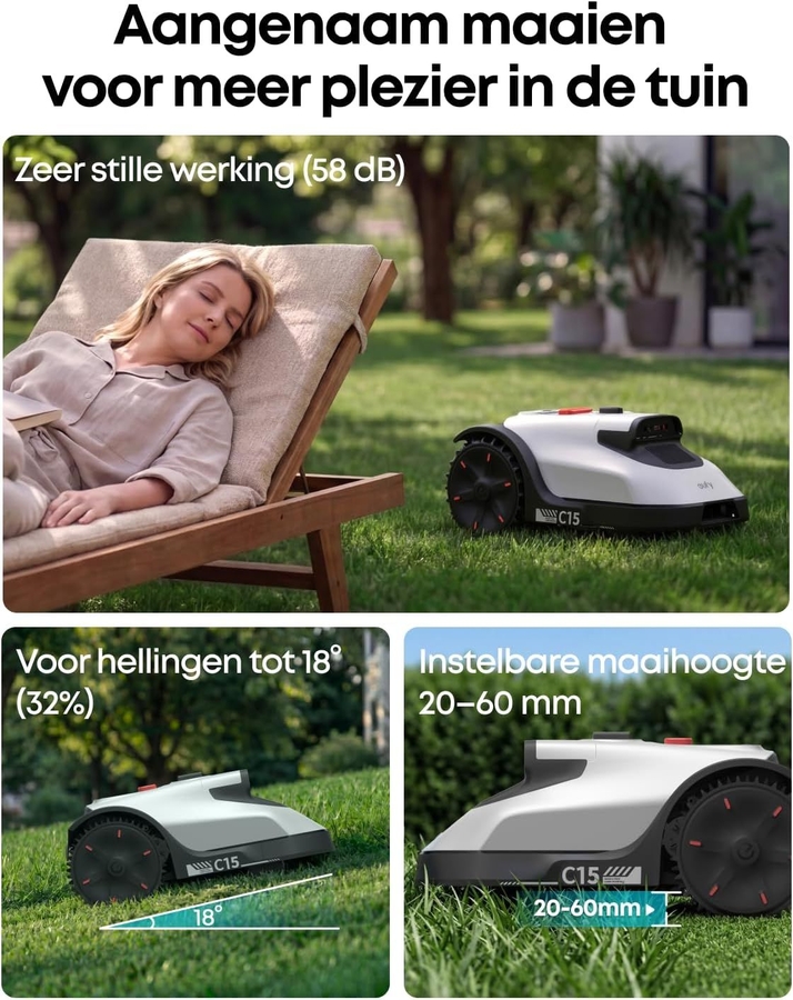 eufy C15 Robotgrasmaaier met Garage 2