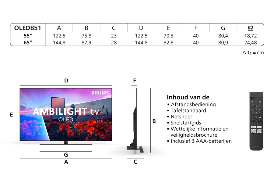 Philips 55OLED851 4k OLED Ambilight TV 55 inch (2026) 3