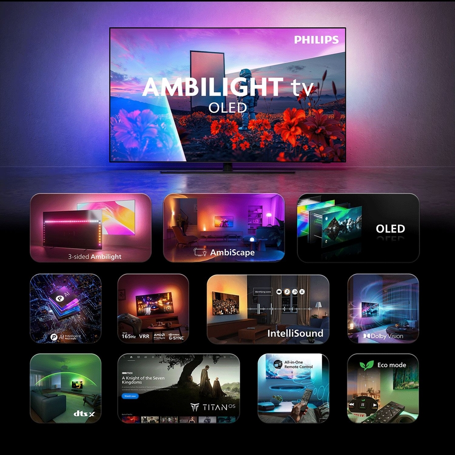 Philips 55OLED851 4k OLED Ambilight TV 55 inch (2026) 4