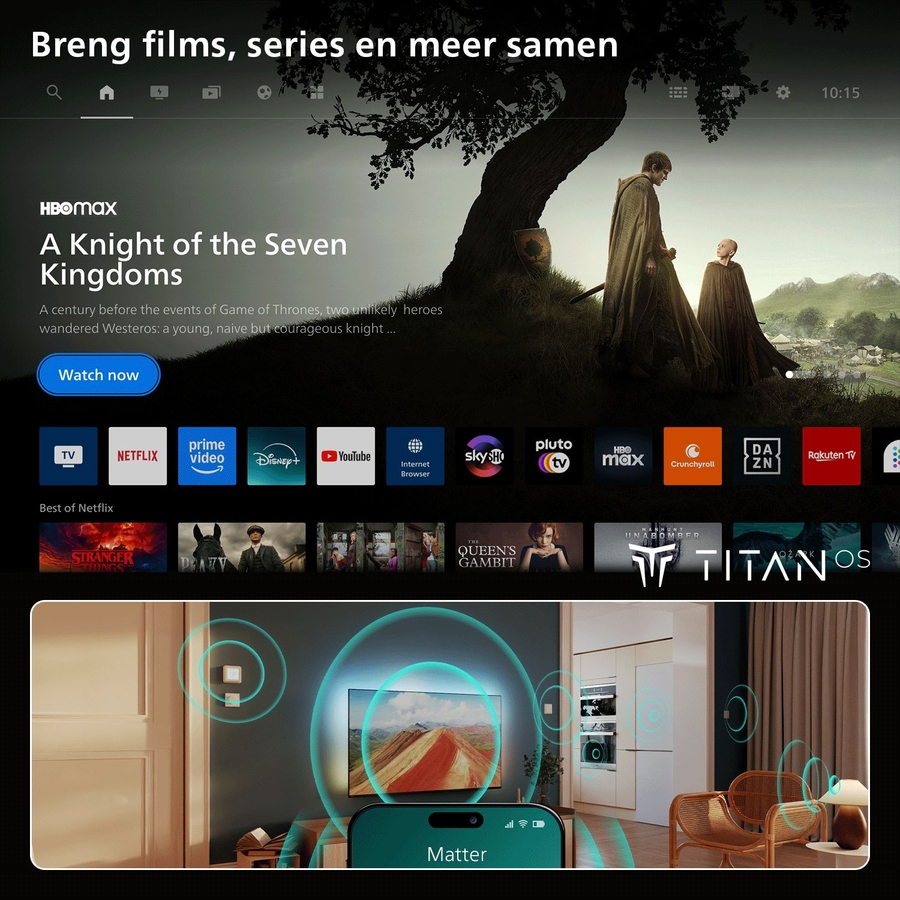 Philips 48OLED911 4k OLED+ Ambilight TV 48 inch (2026) - geluid van Bowers & Wilkins 7