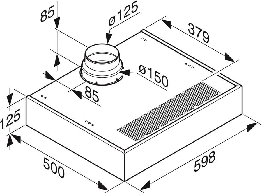 Miele DA 1260 onderbouw afzuigkap 2