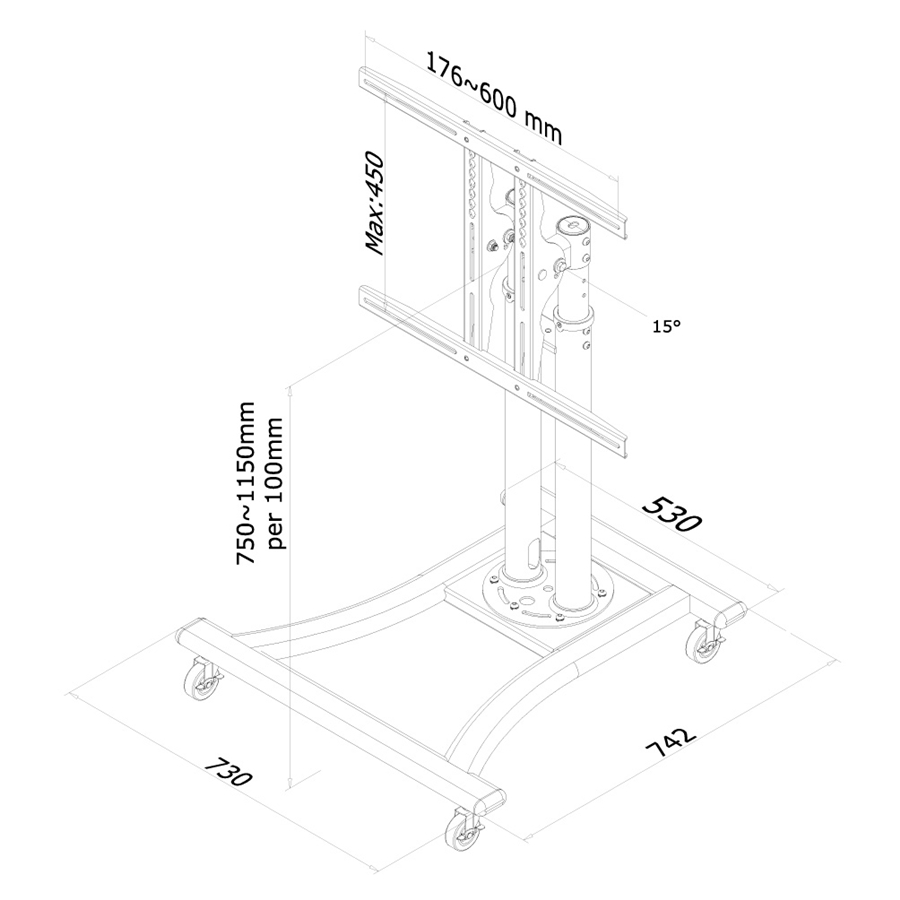 Neomounts PLASMA-M1200 verrijdbaar meubel 3