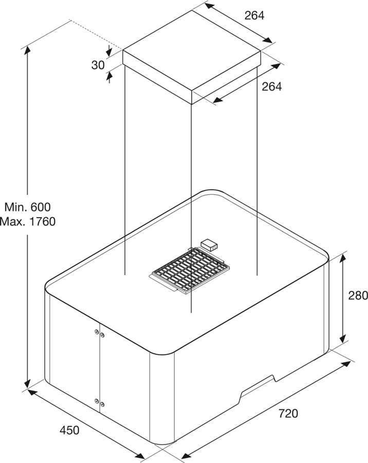 ETNA RA370ZWA eiland afzuigkap 2