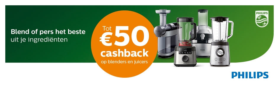 50,- euro cashback | Philips blender | EP.nl